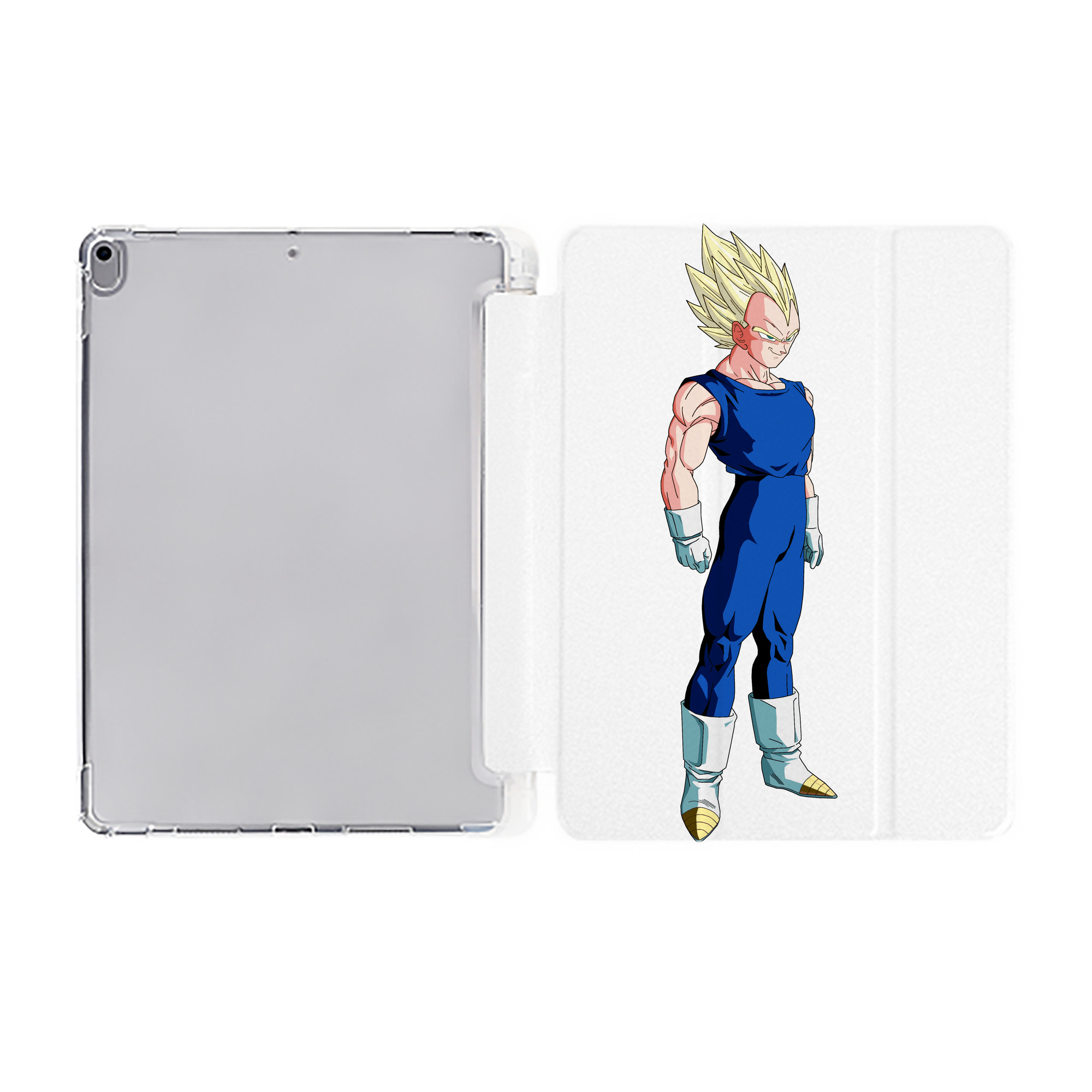 （画像用） ドラゴンボール ベジータ四世（Bejīta Yonsei）DRAGON BALL Vegeta IV IPad ケース ペン収納付き 三つ折りスタンド PUレザー×シリコン 対応機種9.5/10.5/10.9インチ
